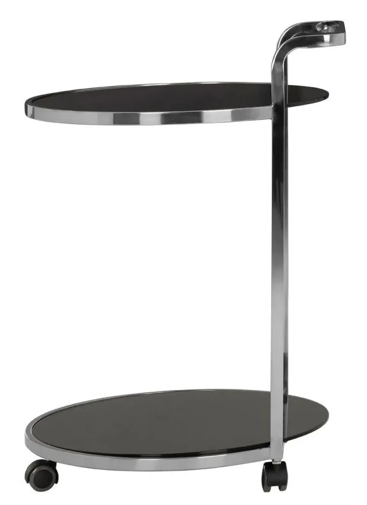 Ackley Drinks Trolley - Black, Glass