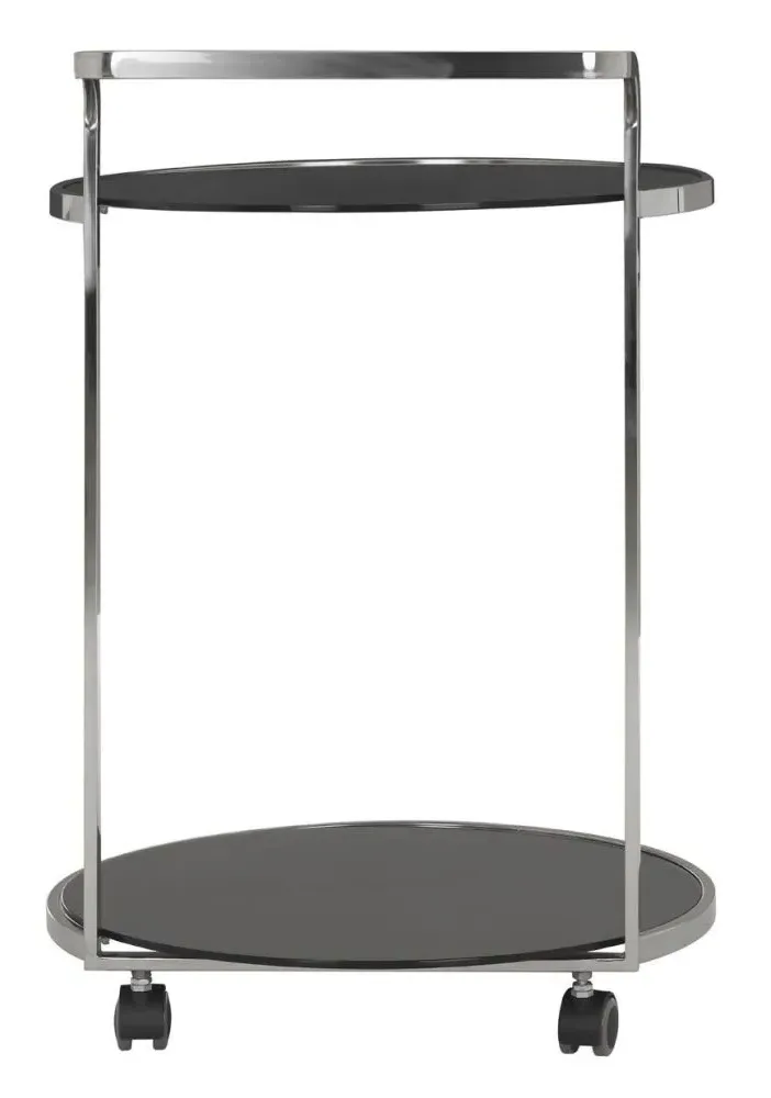 Ackley Drinks Trolley - Black, Glass