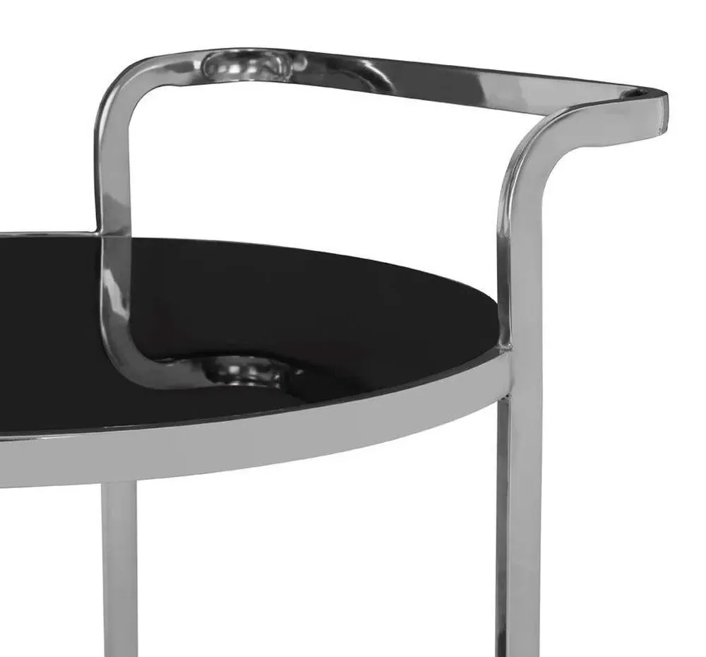 Ackley Drinks Trolley - Black, Glass