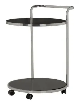 Ackley Drinks Trolley - Black, Glass image