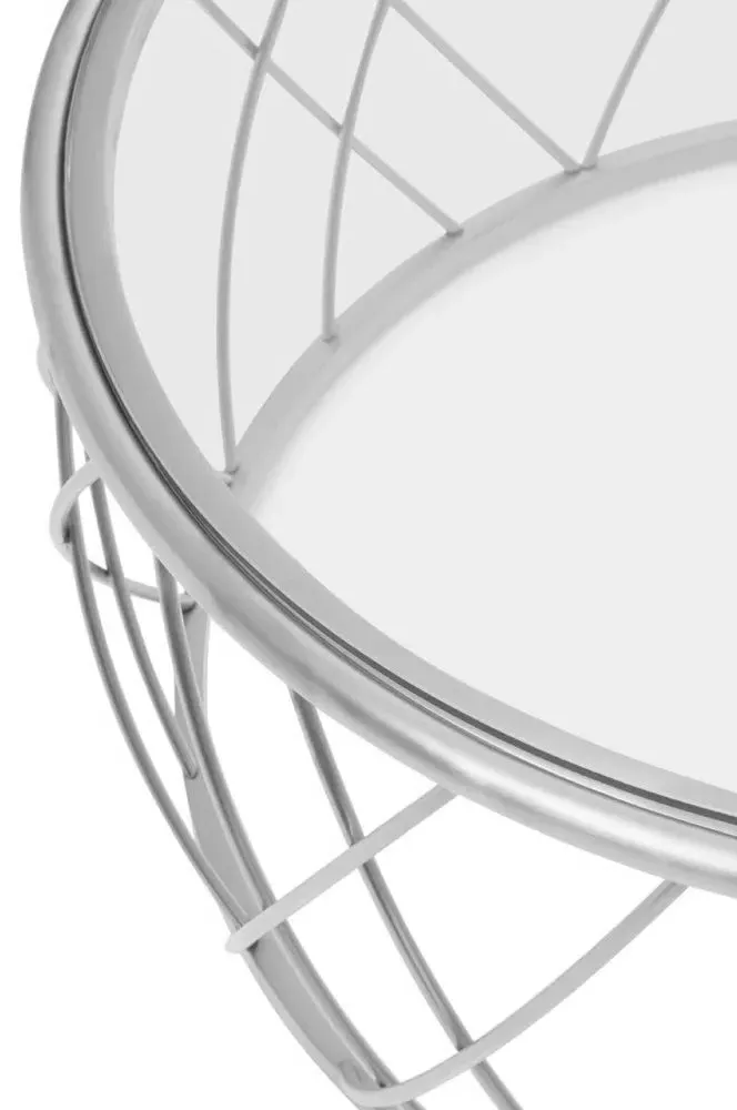 Ackley Round Coffee Table with Chrome Base - Clear Glass