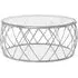 Ackley Round Coffee Table with Chrome Base - Clear Glass