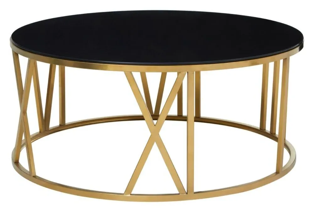 Alana Round Coffee Table - Black, Glass