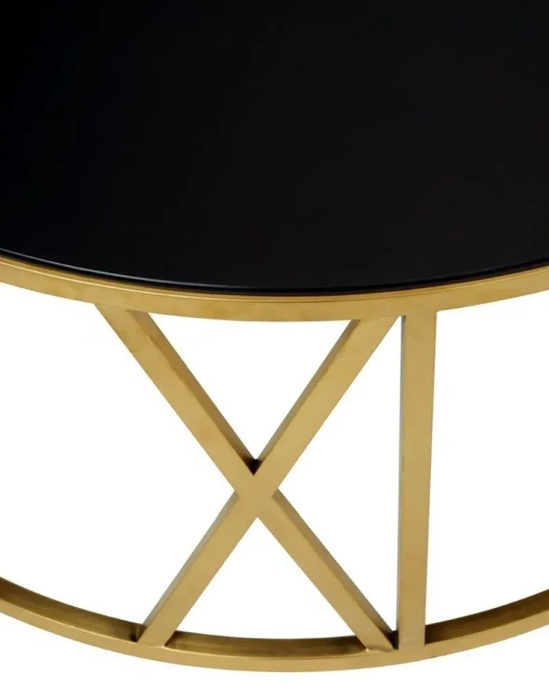 Alana Round Coffee Table - Black, Glass