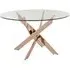 Allure 4 Seater Round Dining Table - Rose Gold, Glass