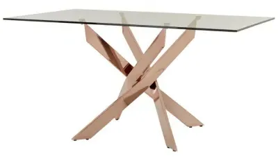 Allure 6 Seater Dining Table - Rose Gold, Glass image