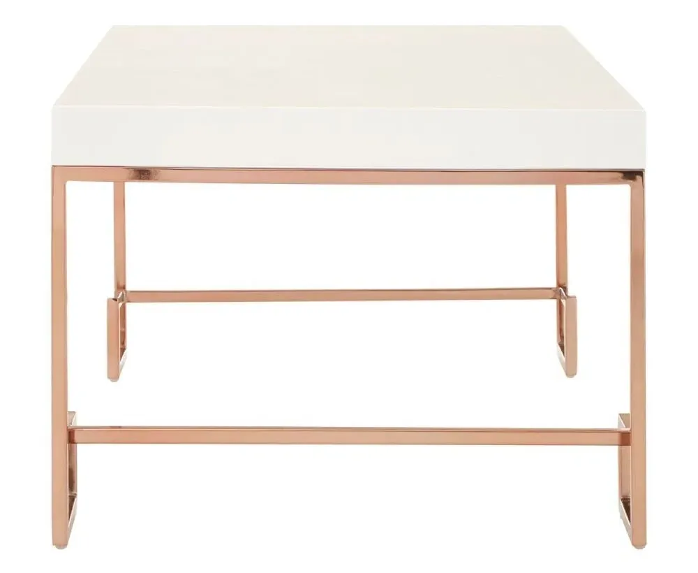 Allure Coffee Table with Angled Legs - White, Gloss