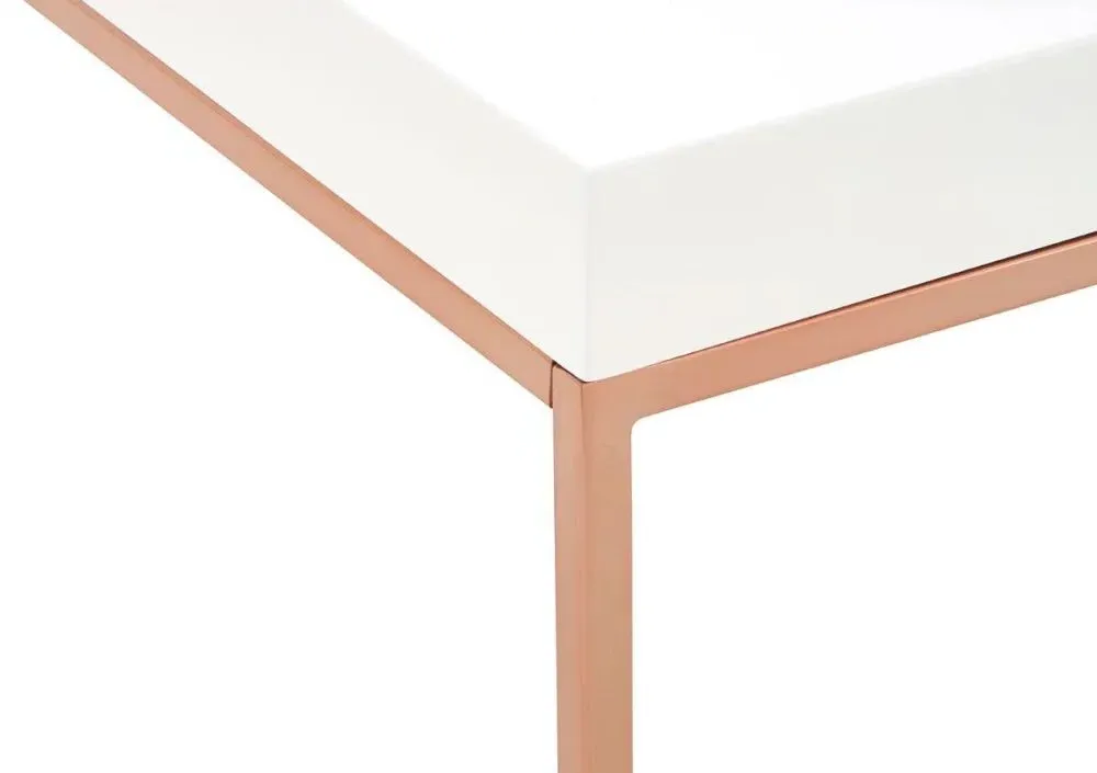 Allure Coffee Table with Angled Legs - White, Gloss