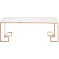 Allure Coffee Table with Angled Legs - White, Gloss