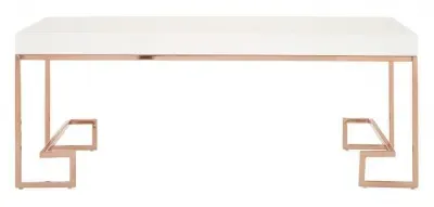 Allure Coffee Table with Angled Legs - White, Gloss
