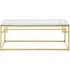 Allure Coffee Table with Brushed Base - Gold, Glass