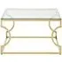 Allure Coffee Table with Curved Base - Gold, Glass