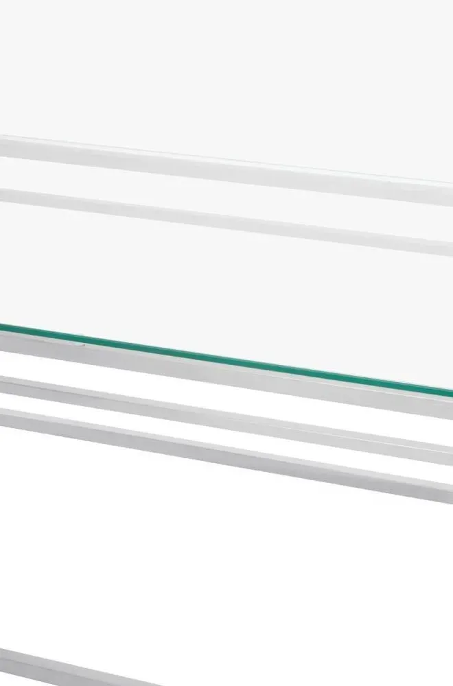 Allure Coffee Table with Spike Base - Silver, Glass