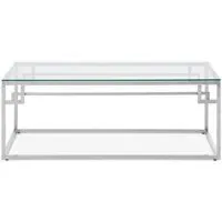 Allure Coffee Table with Spike Base - Silver, Glass