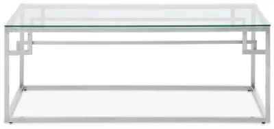 Allure Coffee Table with Spike Base - Silver, Glass image