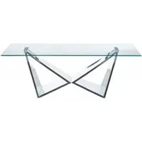 Allure Coffee Table with Wing Base - Chrome, Glass