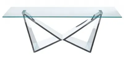 Allure Coffee Table with Wing Base - Chrome, Glass