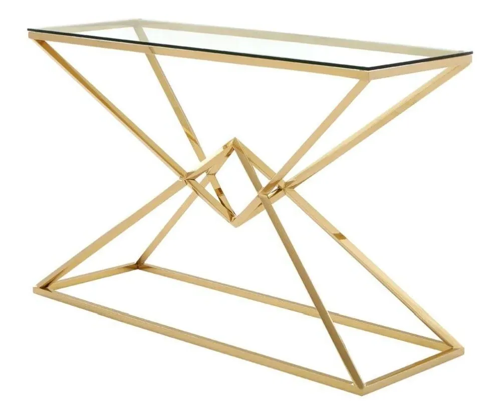 Allure Console Table - Gold, Glass