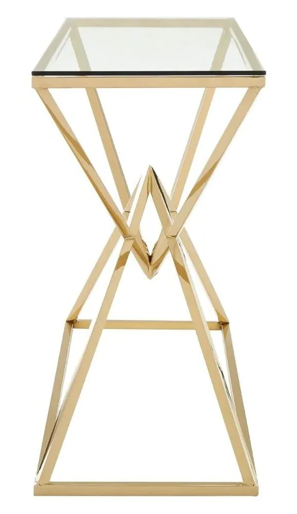 Allure Console Table - Gold, Glass
