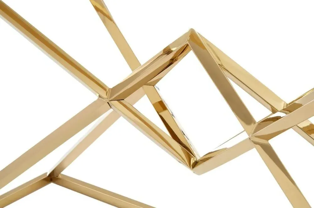 Allure Console Table - Gold, Glass