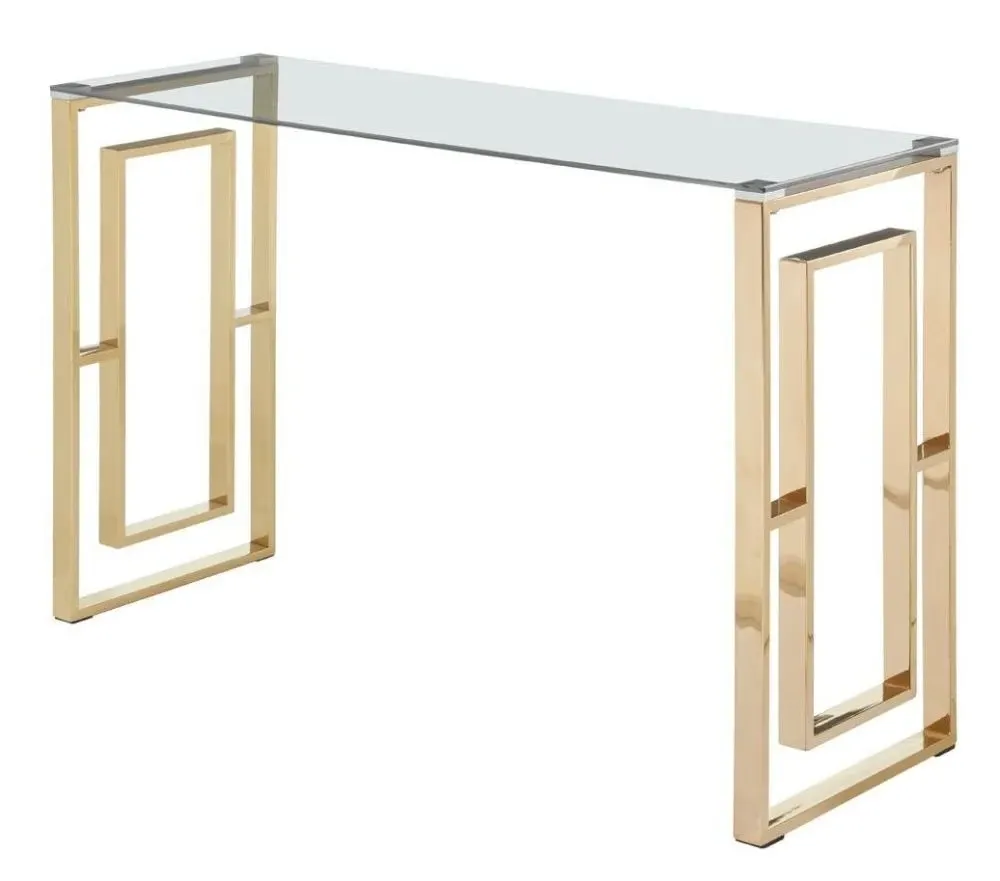 Allure Console Table - Gold, Glass