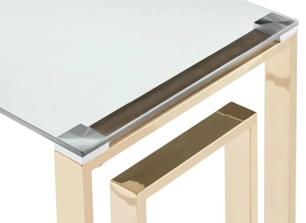 Allure Console Table - Gold, Glass