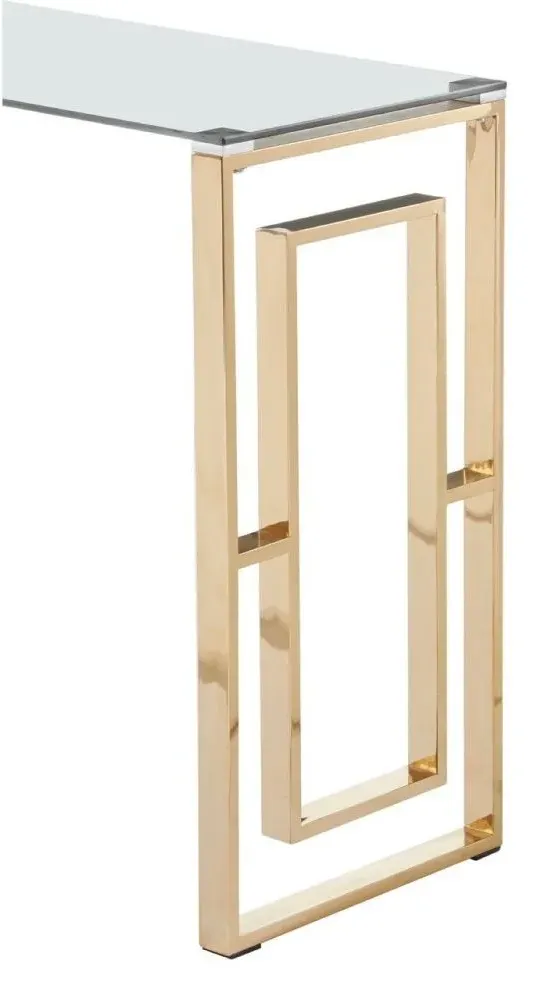 Allure Console Table - Gold, Glass