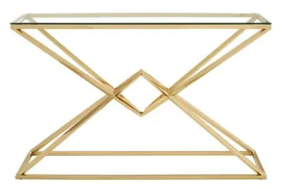 Allure Console Table - Gold, Glass