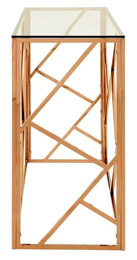 Allure Console Table - Rose Gold, Glass