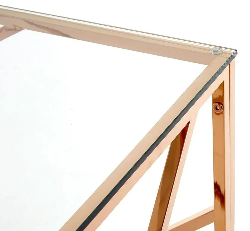 Allure Console Table - Rose Gold, Glass