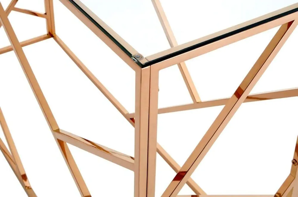 Allure Console Table - Rose Gold, Glass