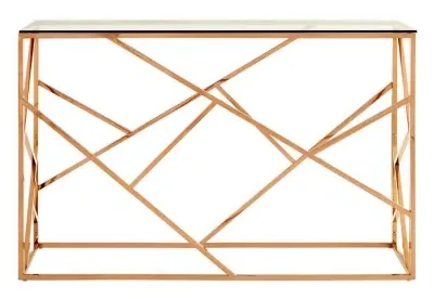 Allure Console Table - Rose Gold, Glass