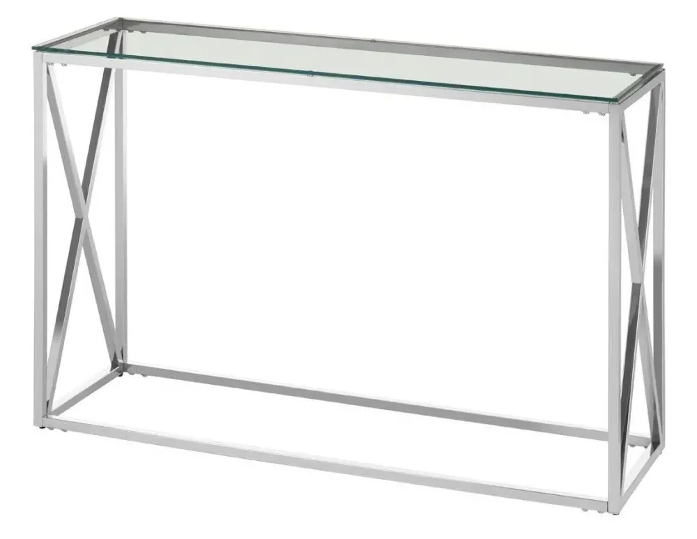 Allure Console Table - Silver, Glass