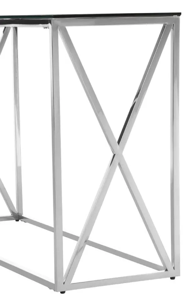Allure Console Table - Silver, Glass