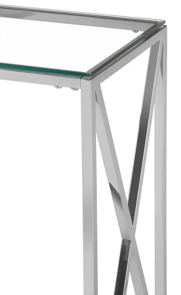 Allure Console Table - Silver, Glass