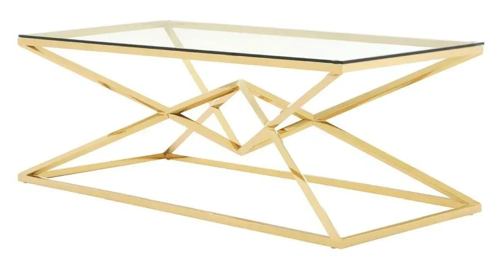 Allure Glass Coffee Table - Champagne Gold
