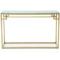 Allure Glass Console Table - Brushed Gold
