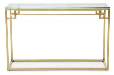 Allure Glass Console Table - Brushed Gold