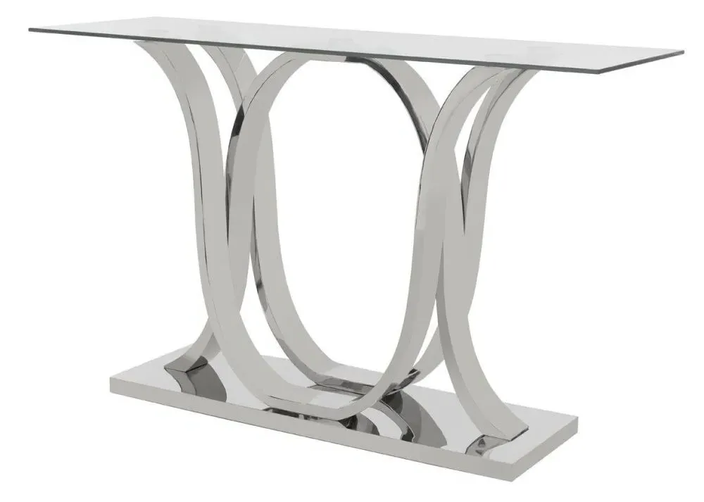 Allure Glass Console Table - Silver