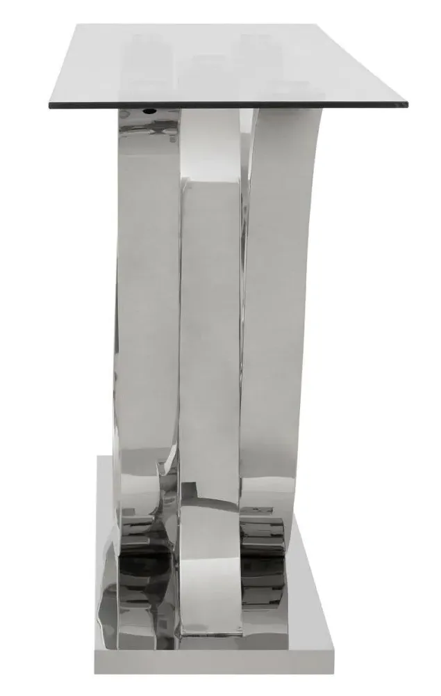 Allure Glass Console Table - Silver