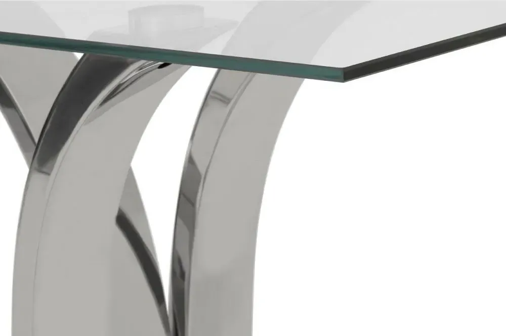 Allure Glass Console Table - Silver