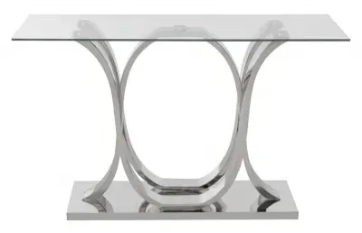 Allure Glass Console Table - Silver