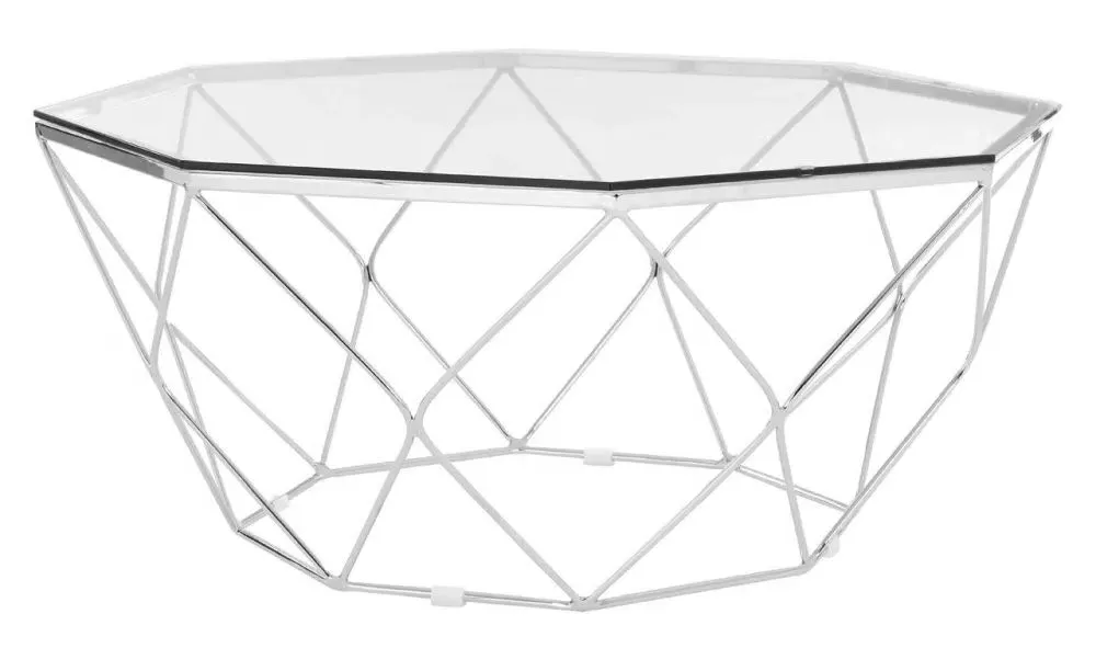 Allure Octagonal Coffee Table - Chrome, Glass