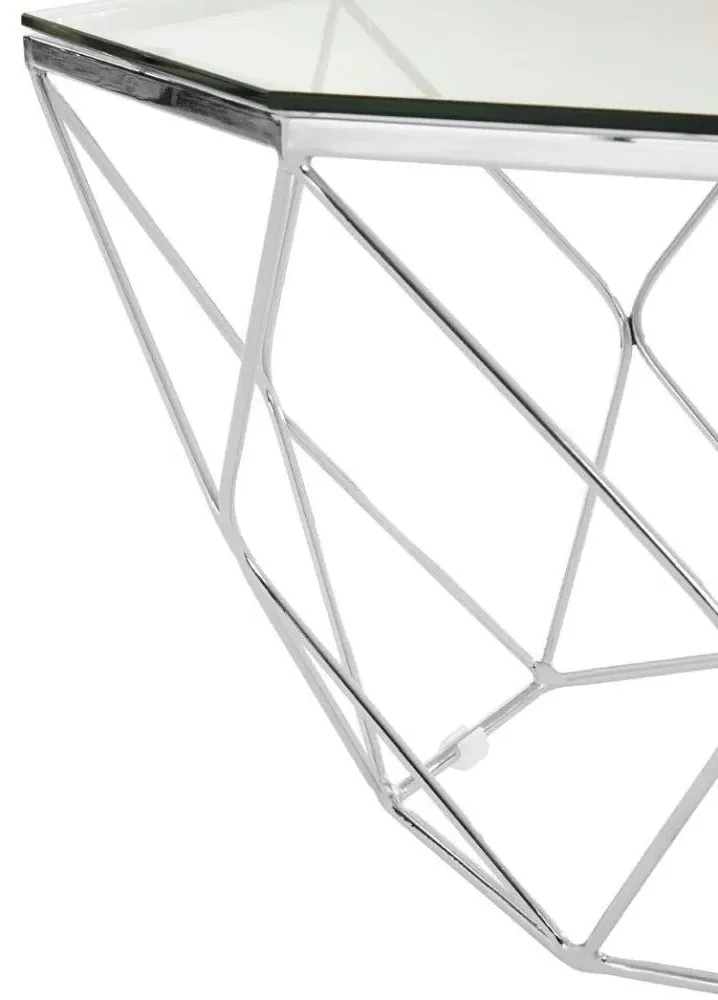 Allure Octagonal Coffee Table - Chrome, Glass