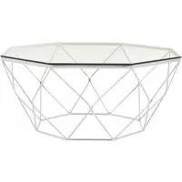 Allure Octagonal Coffee Table - Chrome, Glass