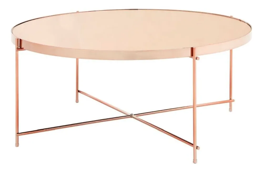Allure Round Coffee Table - Rose Gold, Glass