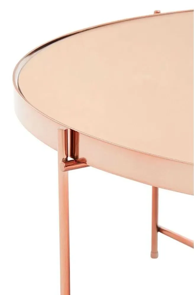 Allure Round Coffee Table - Rose Gold, Glass