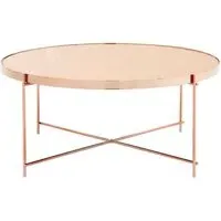 Allure Round Coffee Table - Rose Gold, Glass