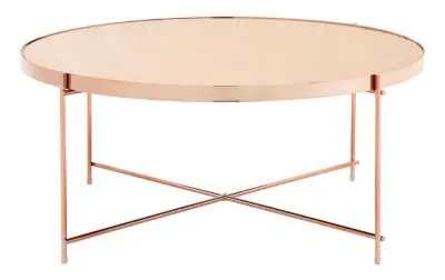 Allure Round Coffee Table - Rose Gold, Glass