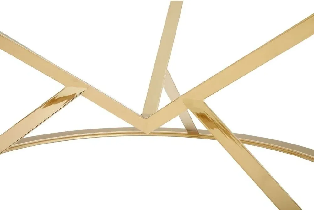 Allure Round Coffee Table with Champagne Gold Base - Glass